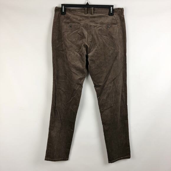 Les Deux Mens Parker Corduroy Pants 34 x 30 Brown Straight Mid Rise Pleated NWOT - Picture 4 of 8
